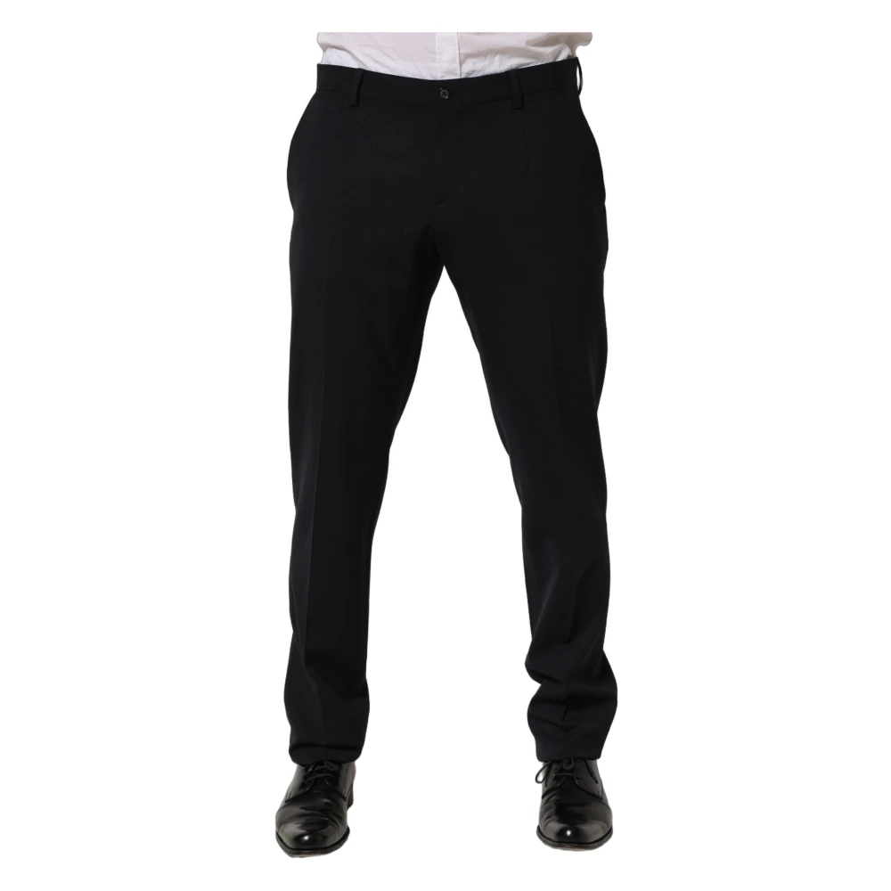 Dolce & Gabbana Men's Black Tapered Leg Dress Trouser Trousers - Suit Trousers - L - Trousers