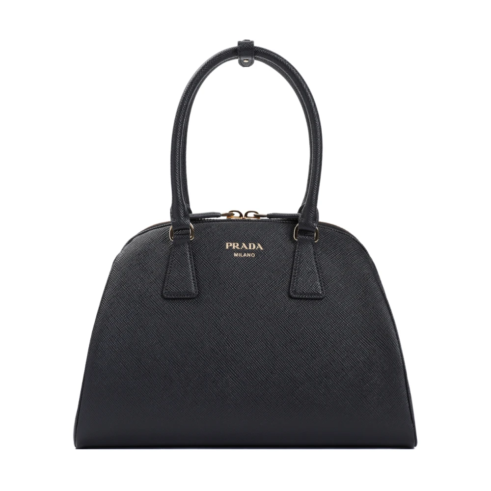 Prada Zwarte Shopper Tas Elegante Klassieke Stijl Black Dames