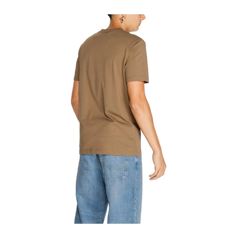 Hugo Boss Minimalistische Katoenen T-shirt Collectie Brown Heren