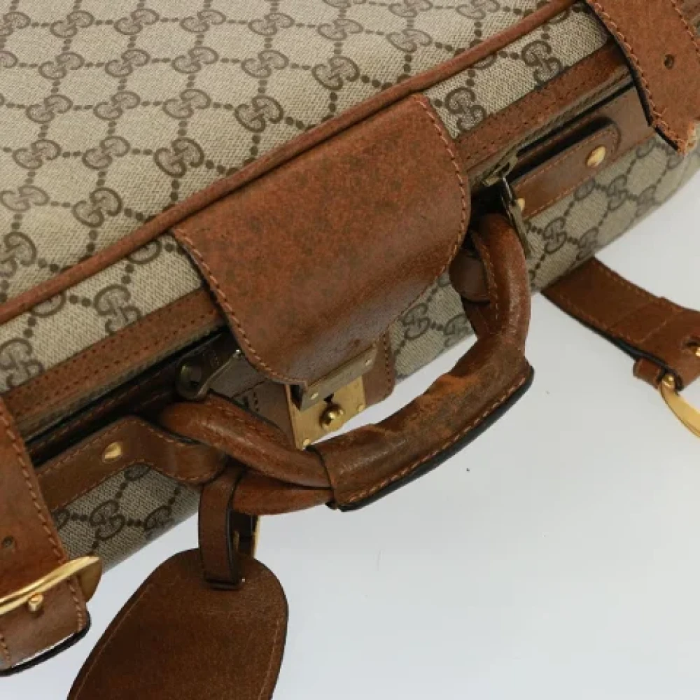 Gucci Vintage Pre-owned Leather travel-bags Beige Dames
