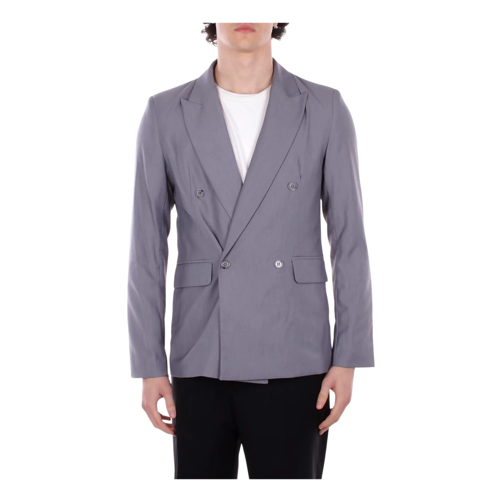 John Richmond Men's Gray Double-Breasted Jacket - Blazers - M - Suits
