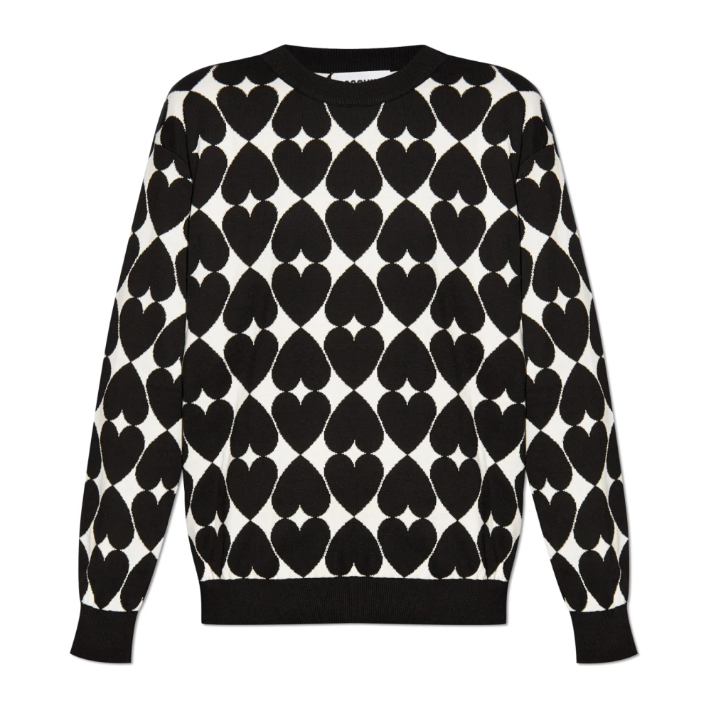 Moschino Trui met geborduurd patroon Black Dames