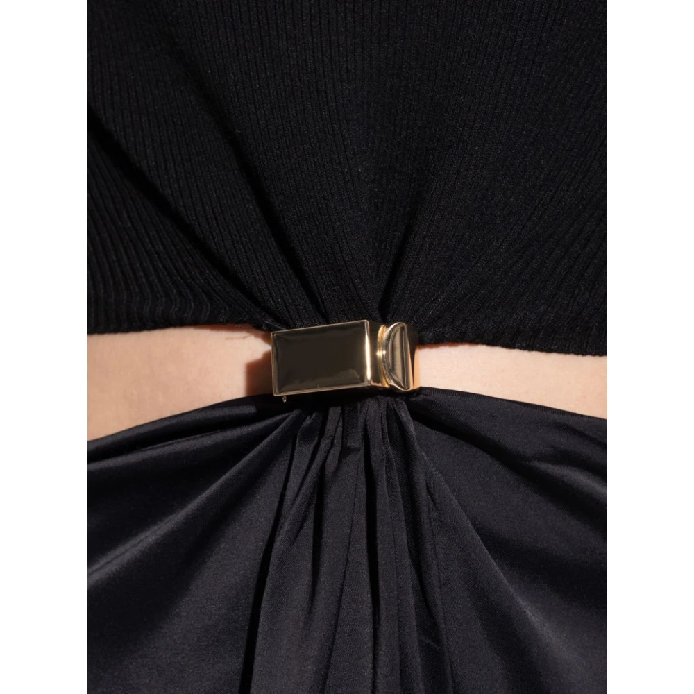 SPORTMAX Lange Mouw Ares Top Black Dames