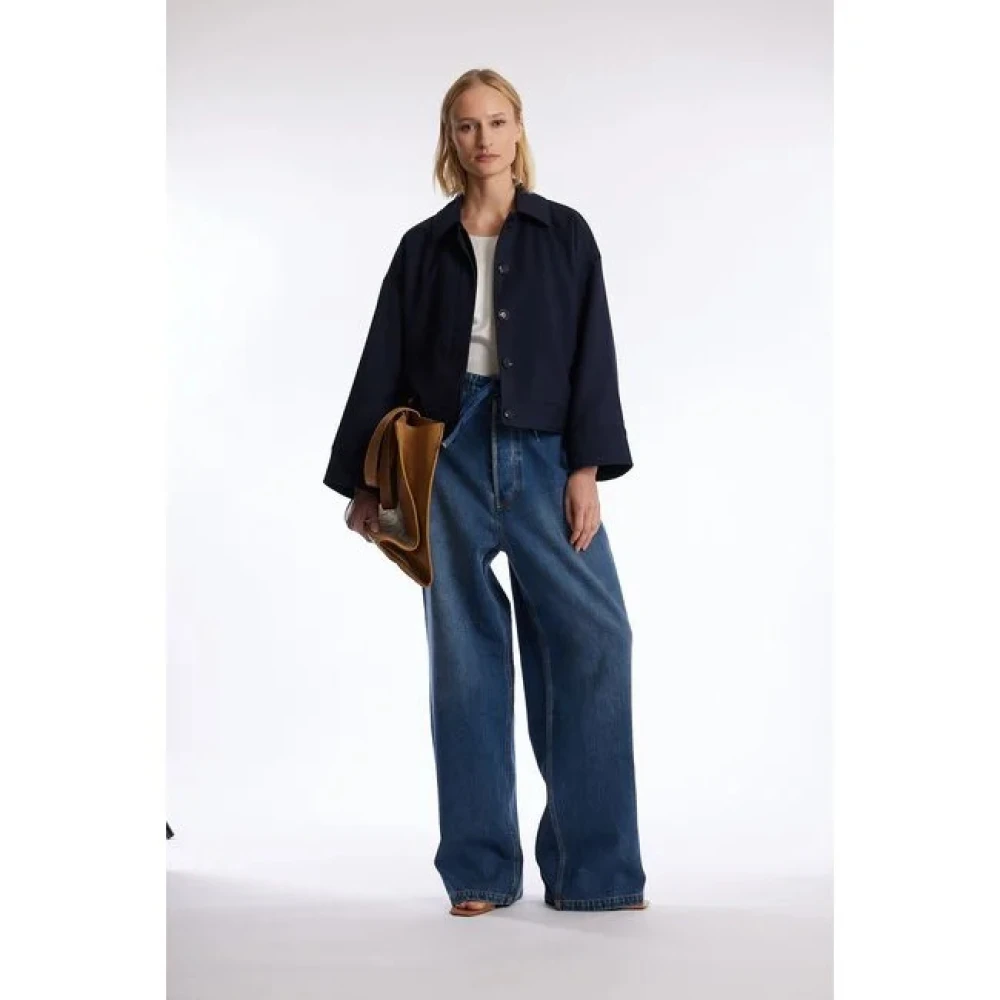 One & Other Stijlvolle Twill Jas Blue Dames