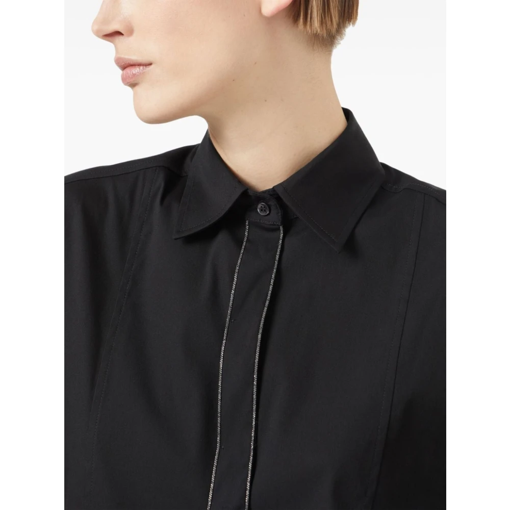 BRUNELLO CUCINELLI Zwarte Overhemden voor Mannen Black Dames