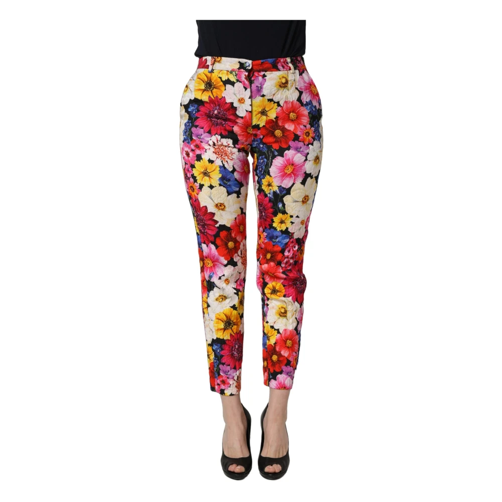 Dolce & Gabbana Women's Multicolor Tapered Trousers - Slim-Fit Trousers - S - Trousers