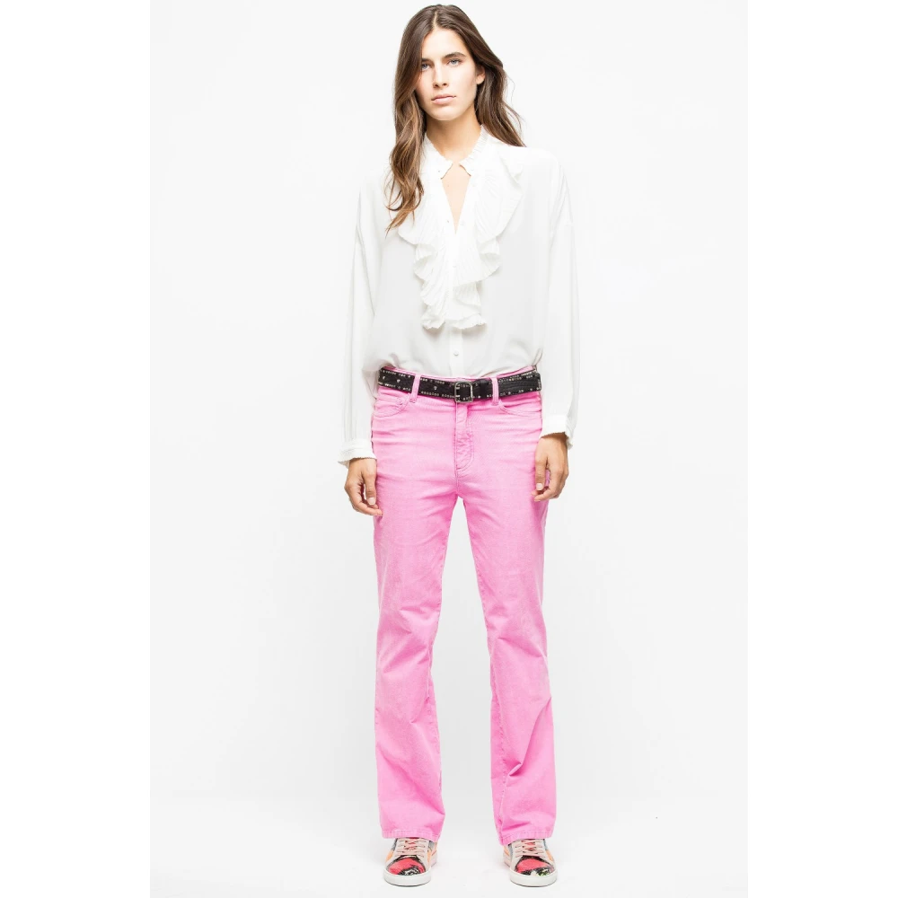 Zadig & Voltaire Gerimpeld Overhemd met Geplooide Kraag White Dames