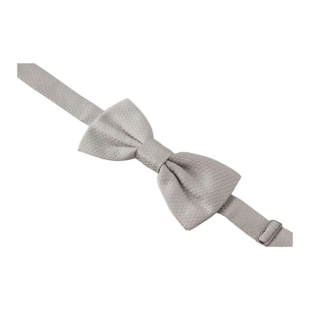Dolce & Gabbana Grijze Zijden Strikdas Gray Heren