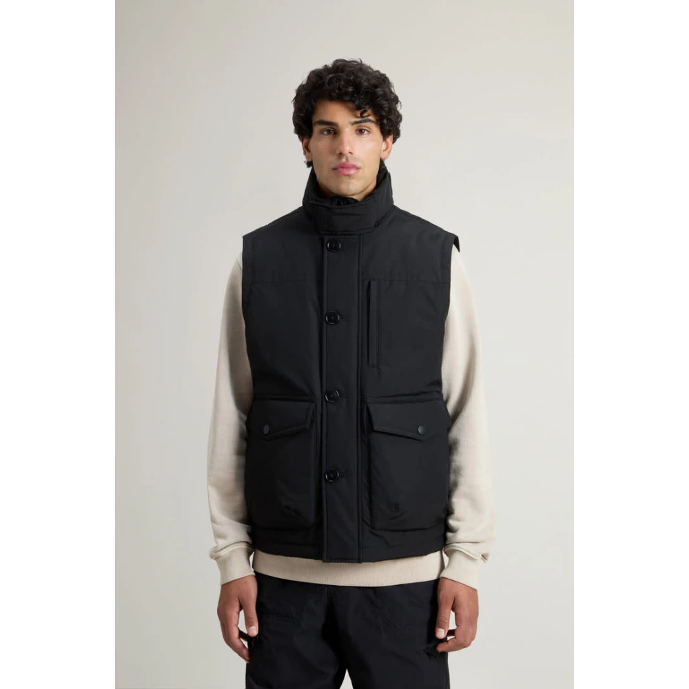 Woolrich Zwarte Ramar Vest voor Mannen Black Heren