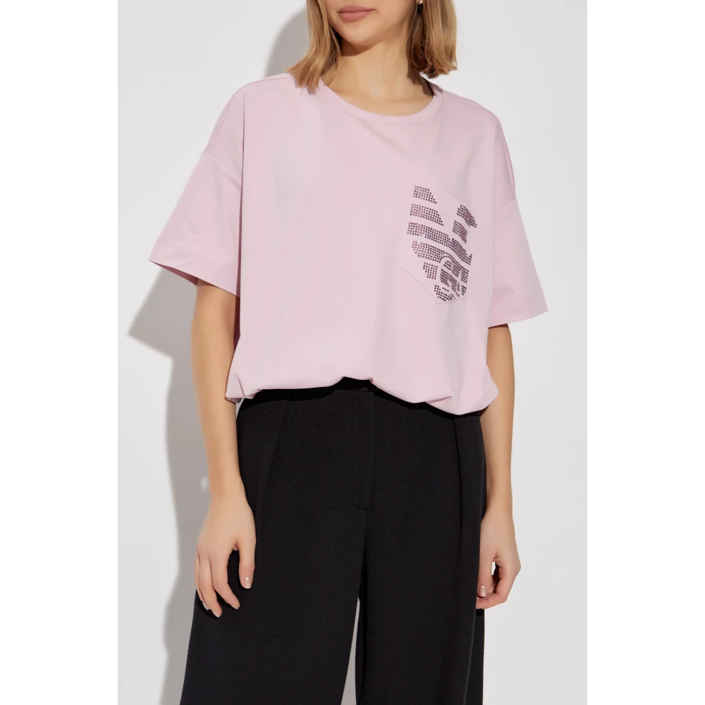 Emporio Armani T-shirt met logo Pink Dames