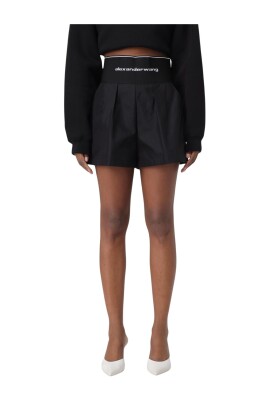 black-pleated-high-waisted-shorts
