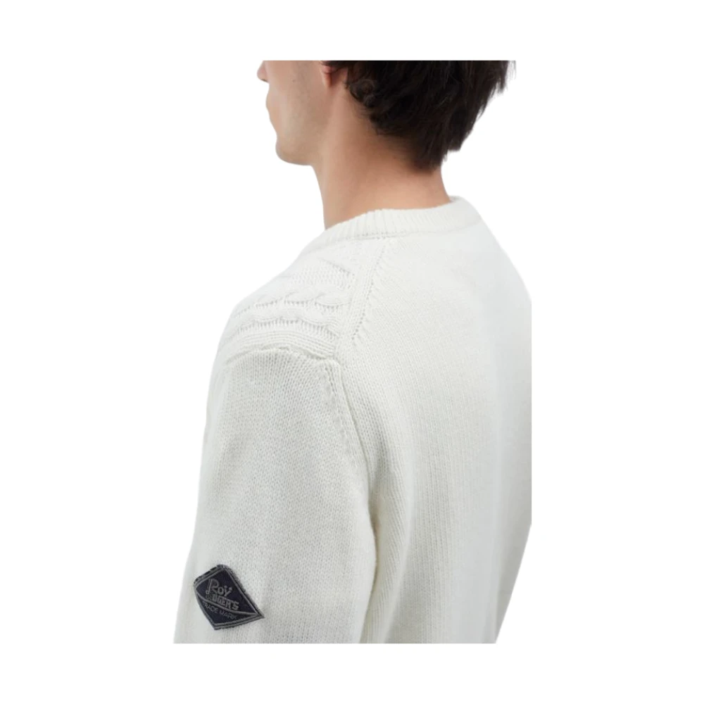 Roy Roger's Witte Stijlvolle Pullover Sweatshirt Aw24 White Heren
