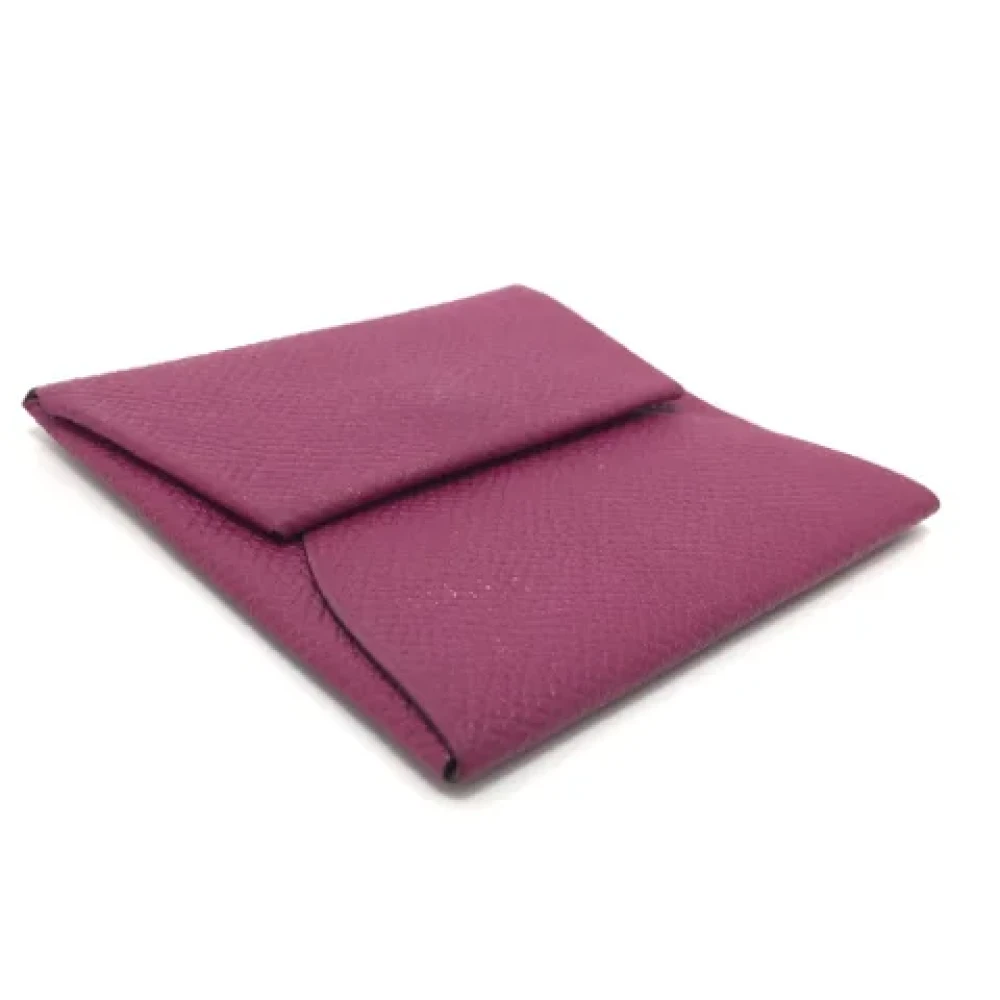 Hermès Vintage Pre-owned Leather wallets Purple Dames