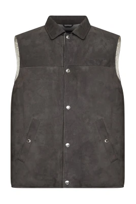 Suede Down Vest
