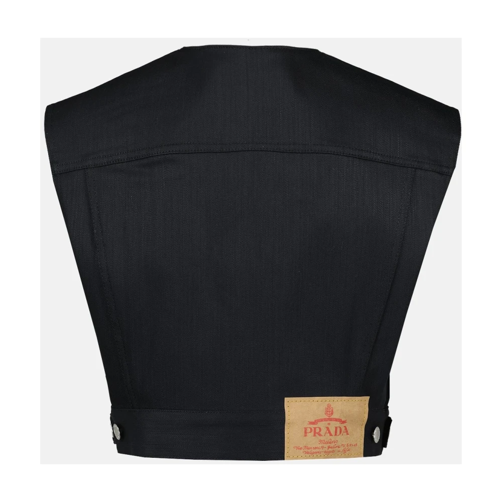 Prada Denim Mouwloos Vest Black Dames