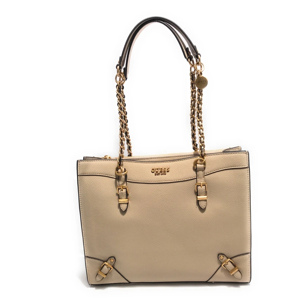 Guess Khaki Didi Society Tote Shopper Väska Beige, Dam