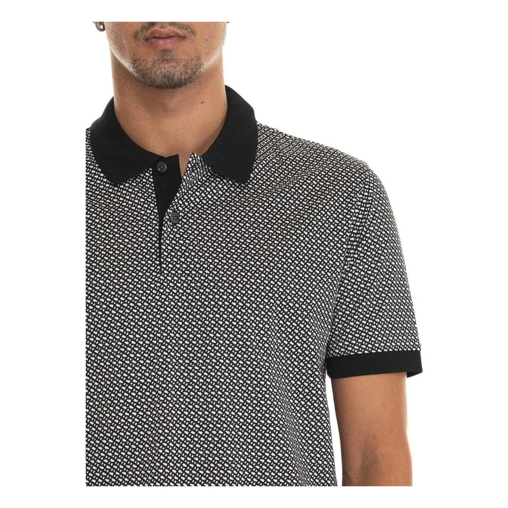 Boss Polo shirt met contrasterende kraag Black Heren