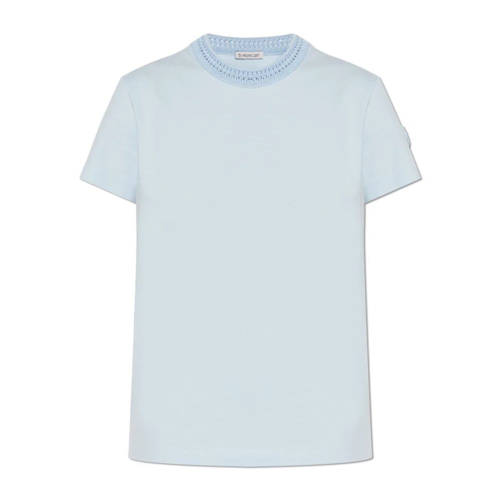 Moncler - Tops > T-Shirts - Blue - Moncler - Modalova