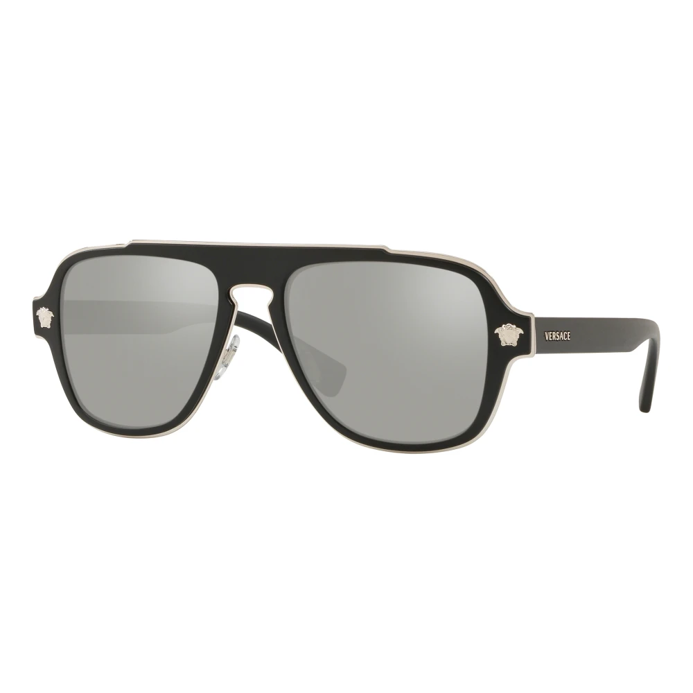 Versace Men's Black/Grey Ve2199 10006G Man Sunglasses Metal Geometric Mirrored - Image 4