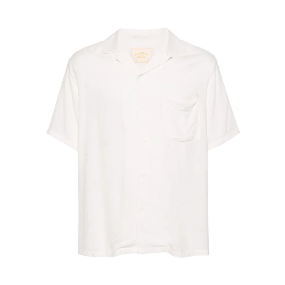Portuguese Flannel Short Sleeve Shirts White, Herr