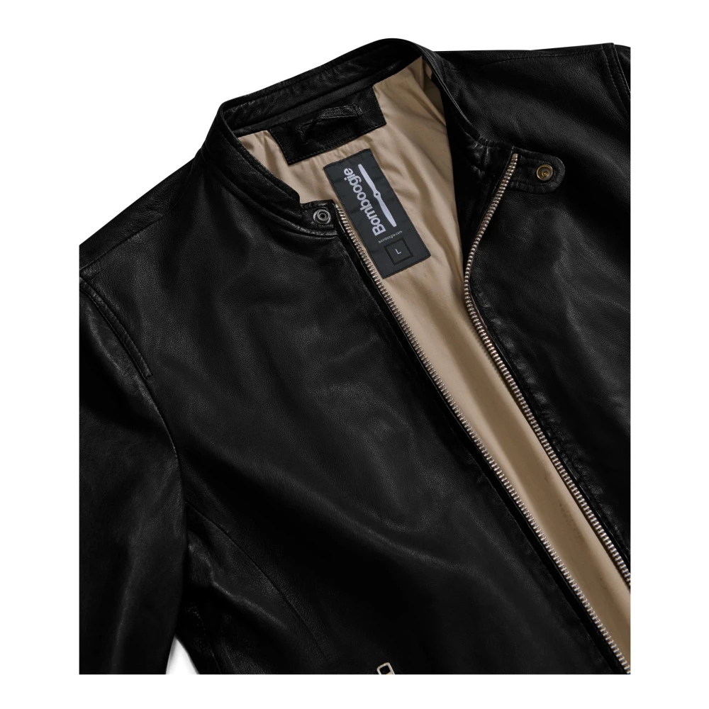 BomBoogie Roke Leren Jas Black Heren
