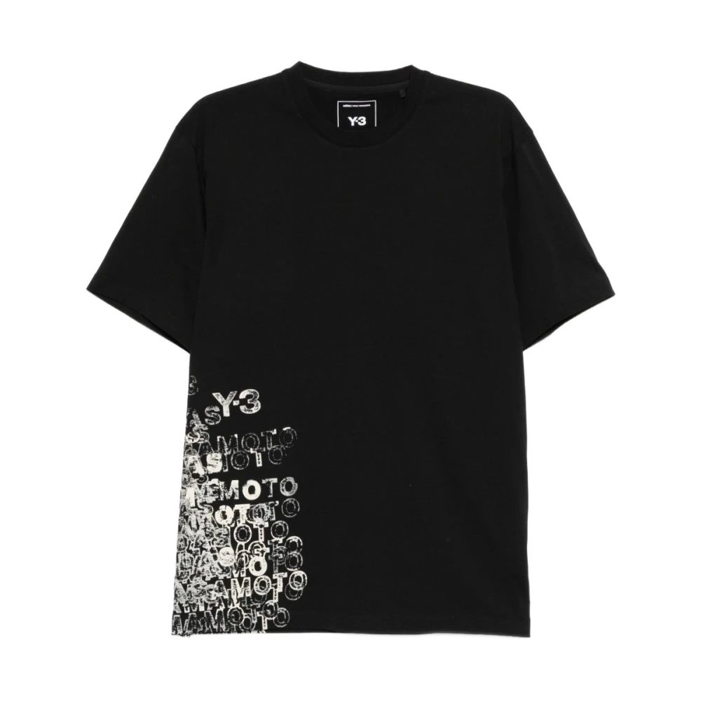 Y-3 Men's Black T-Shirts, S, Gfx Short Sleeve Tee