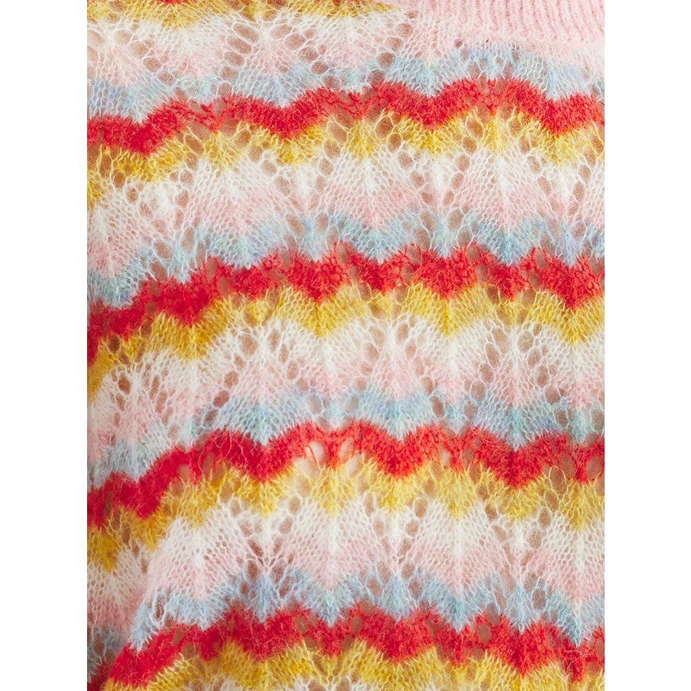 Maison Kitsuné Gestreepte wollen blend crewneck trui Multicolor Dames