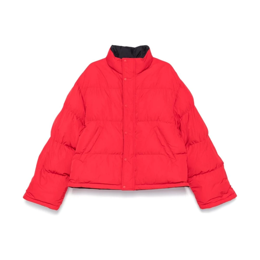 Balenciaga Röd Quiltad Vadderad Jacka Red, Dam