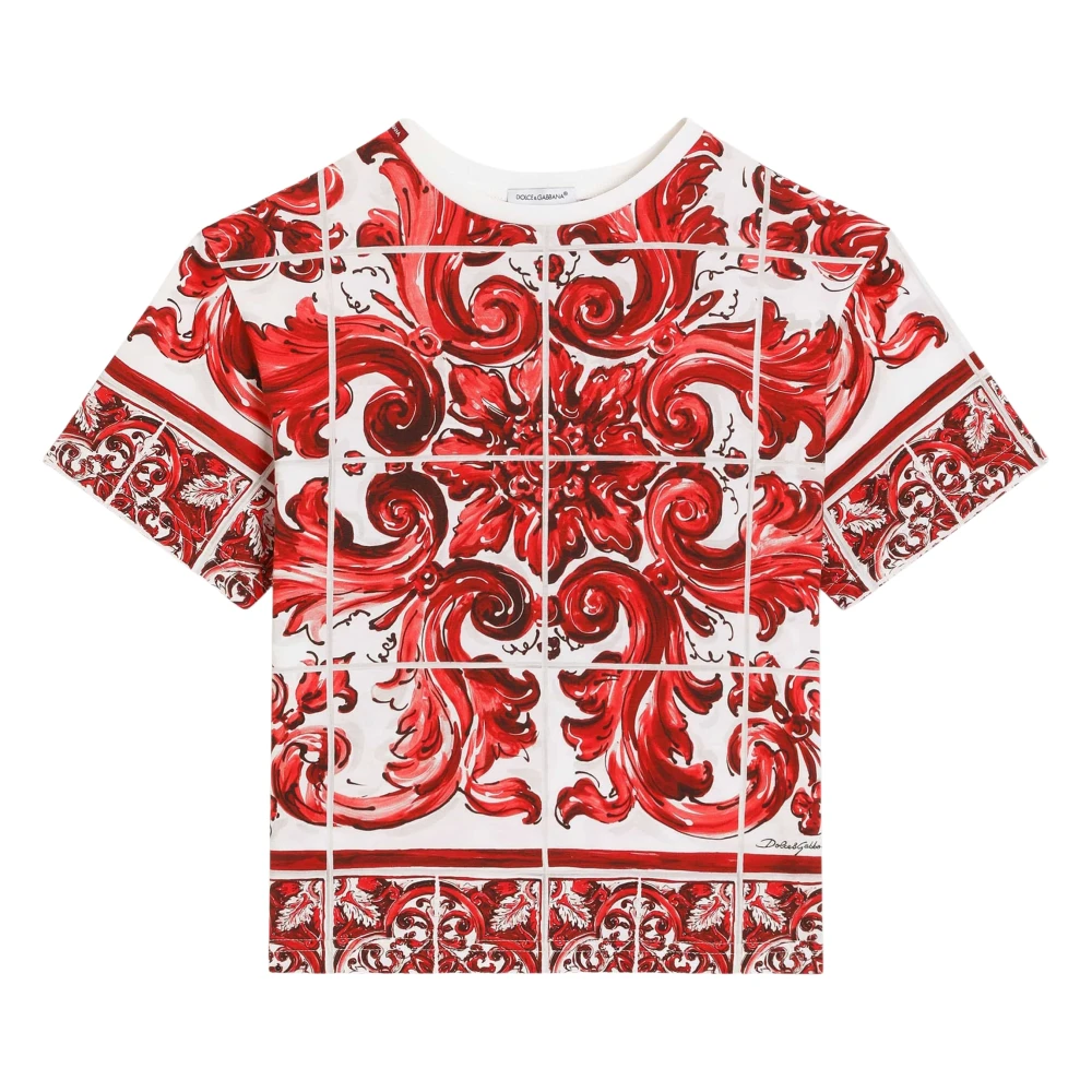 Dolce & Gabbana - Boys - Majolica Print T-Shirt - 6 Years - Red - Image 3