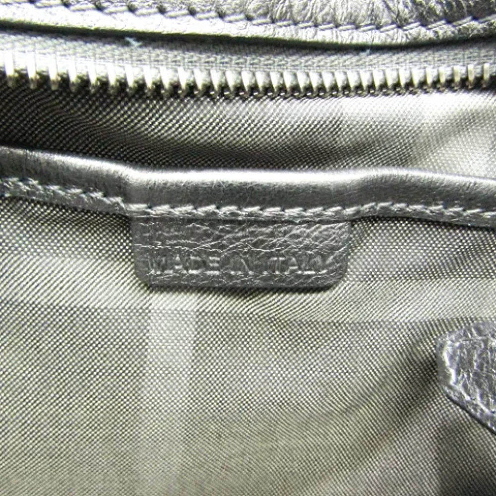 Burberry Vintage Pre-owned Leather shoulder-bags Gray Dames