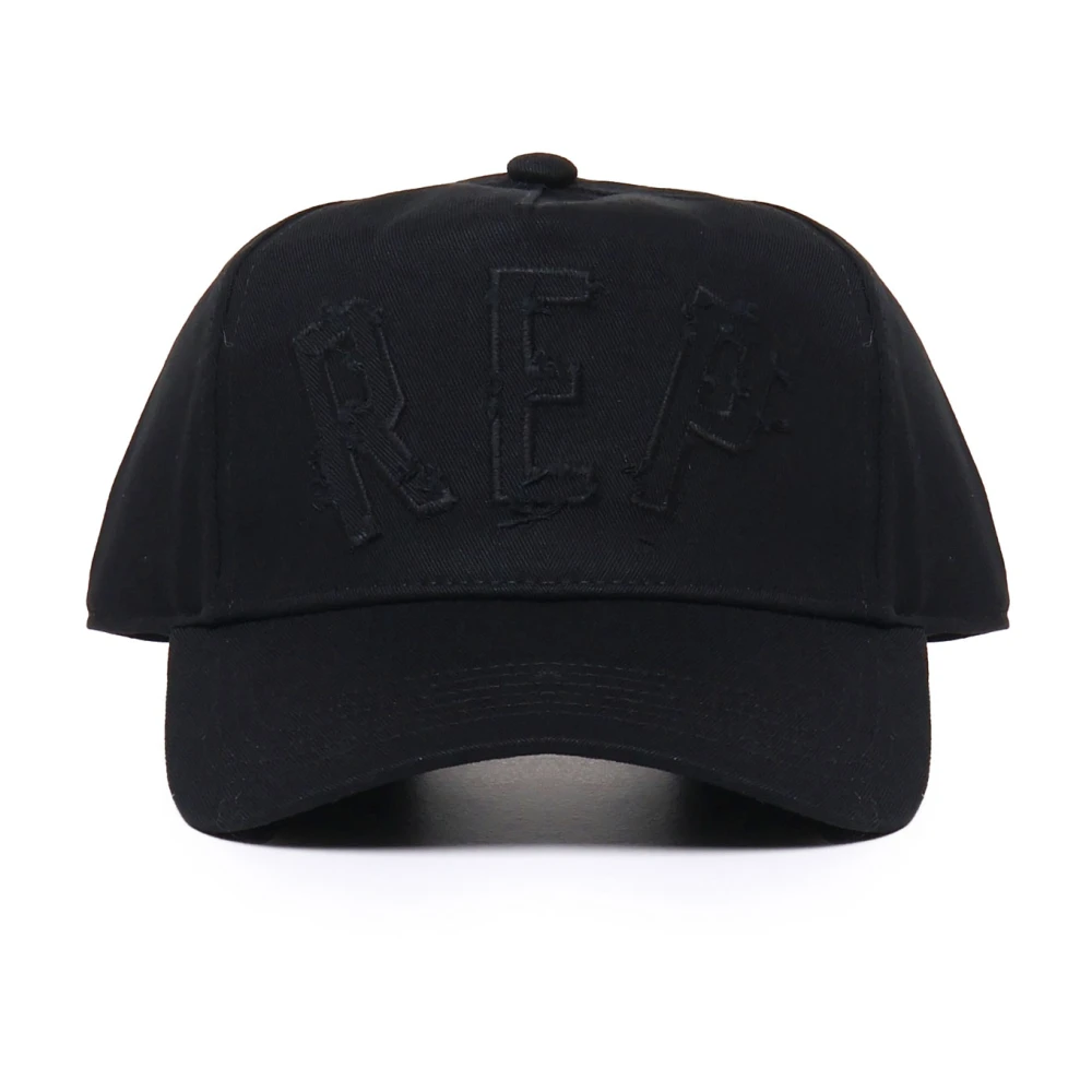 Represent Zwarte katoenen pet met ronde klep Black Heren