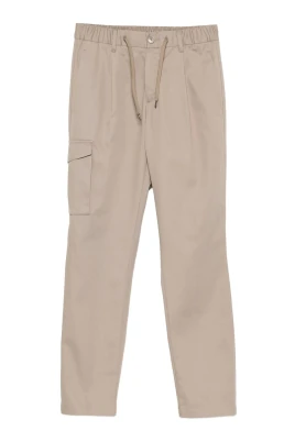 Beige Cargo Byxor med Dragsko