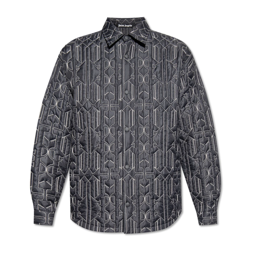 Palm Angels Men's Black Quilted Jacket - Light Jackets - M - Jackets