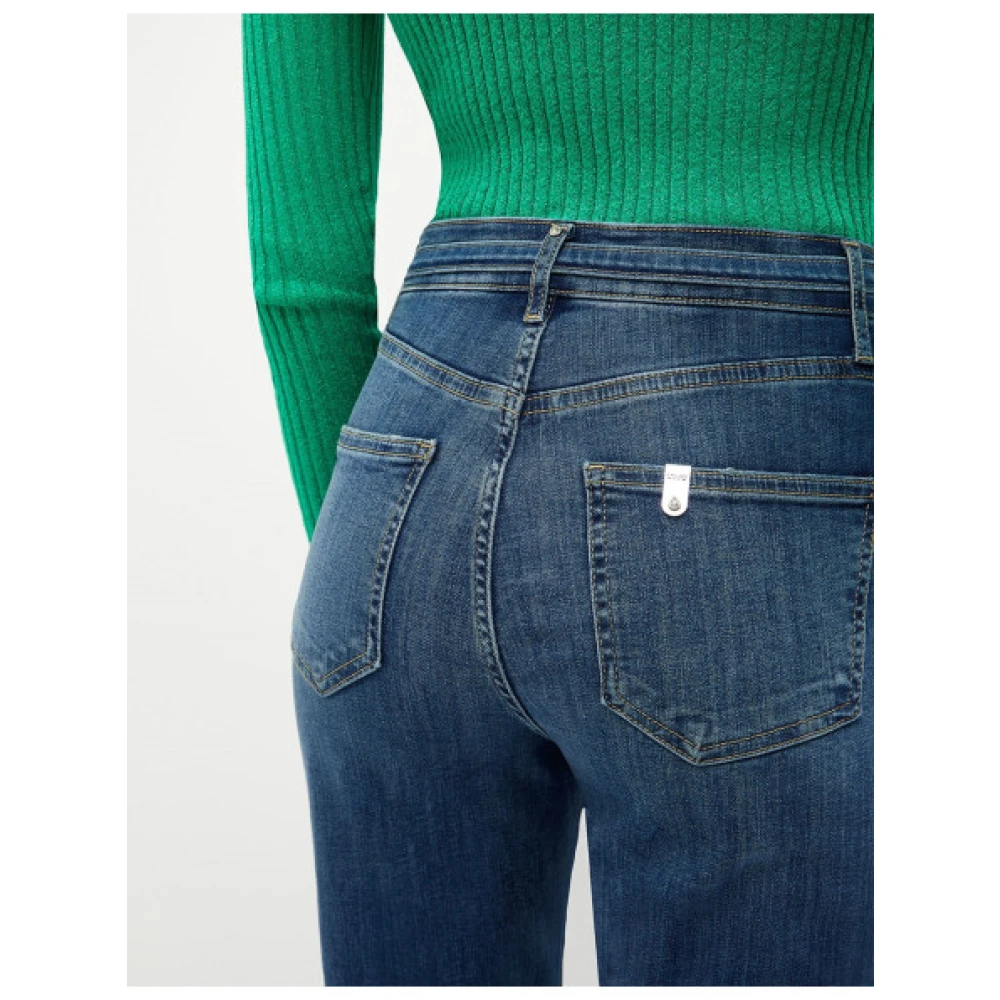 Liu Jo Hoge Taille Rechte Pijp Jeans met Afneembare Riem Blue Dames