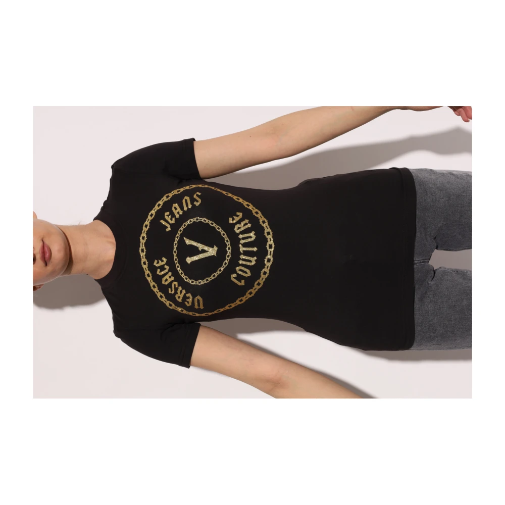 Versace Jeans Couture T-shirt met logo Black Dames