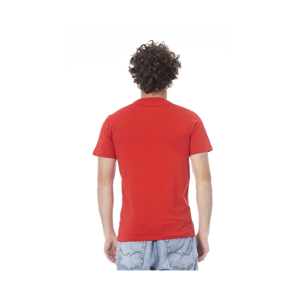 Cavalli Class Logo Print Ronde Hals T-Shirt Red Heren