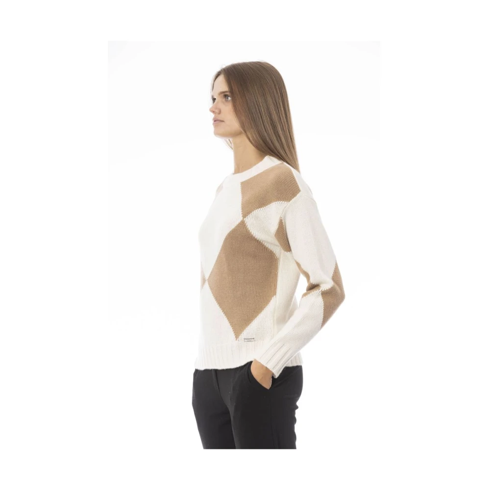 Baldinini Elegante Beige Trui met Monogram Detail Beige Dames