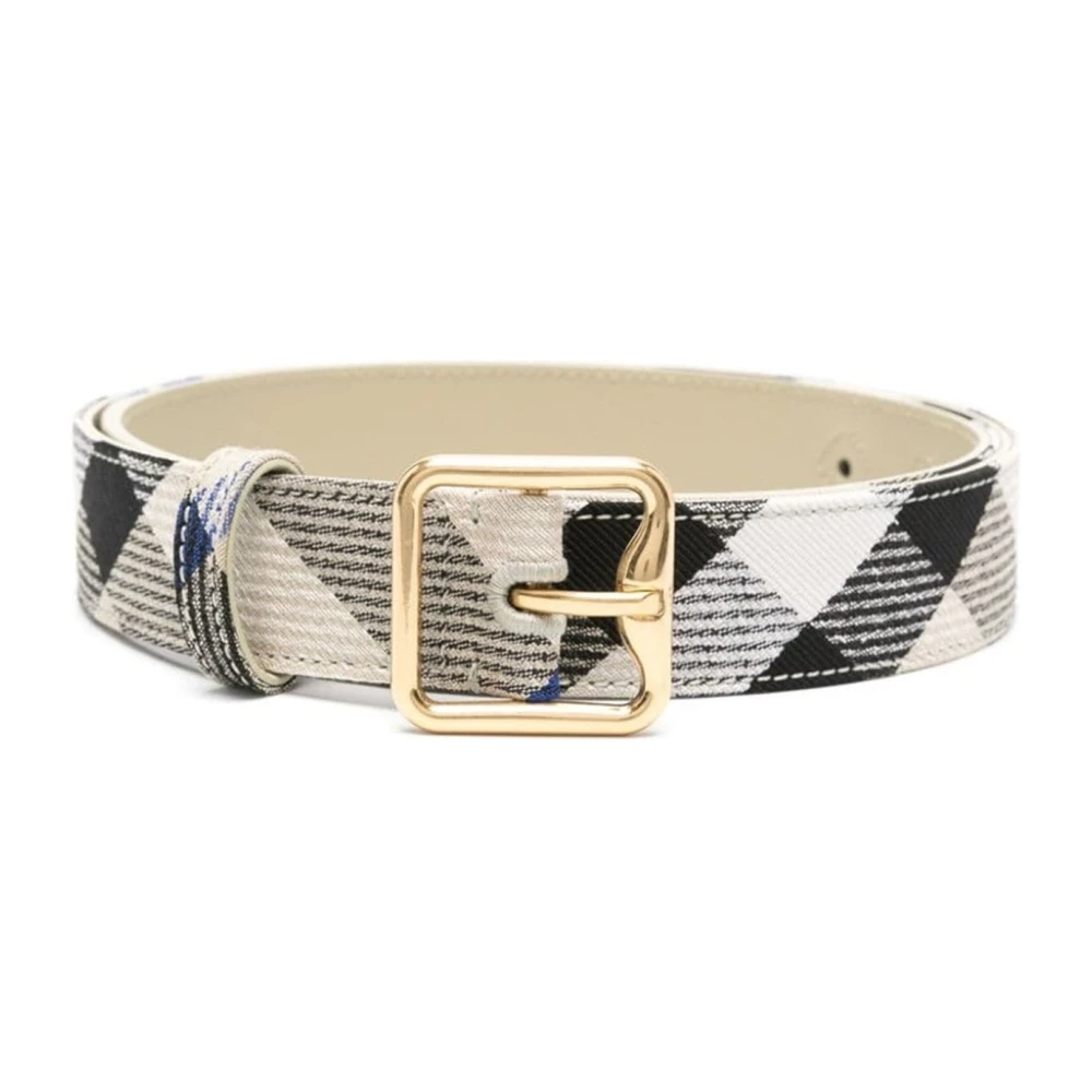 Burberry Elegant Beige Geruite Riem Beige Dames