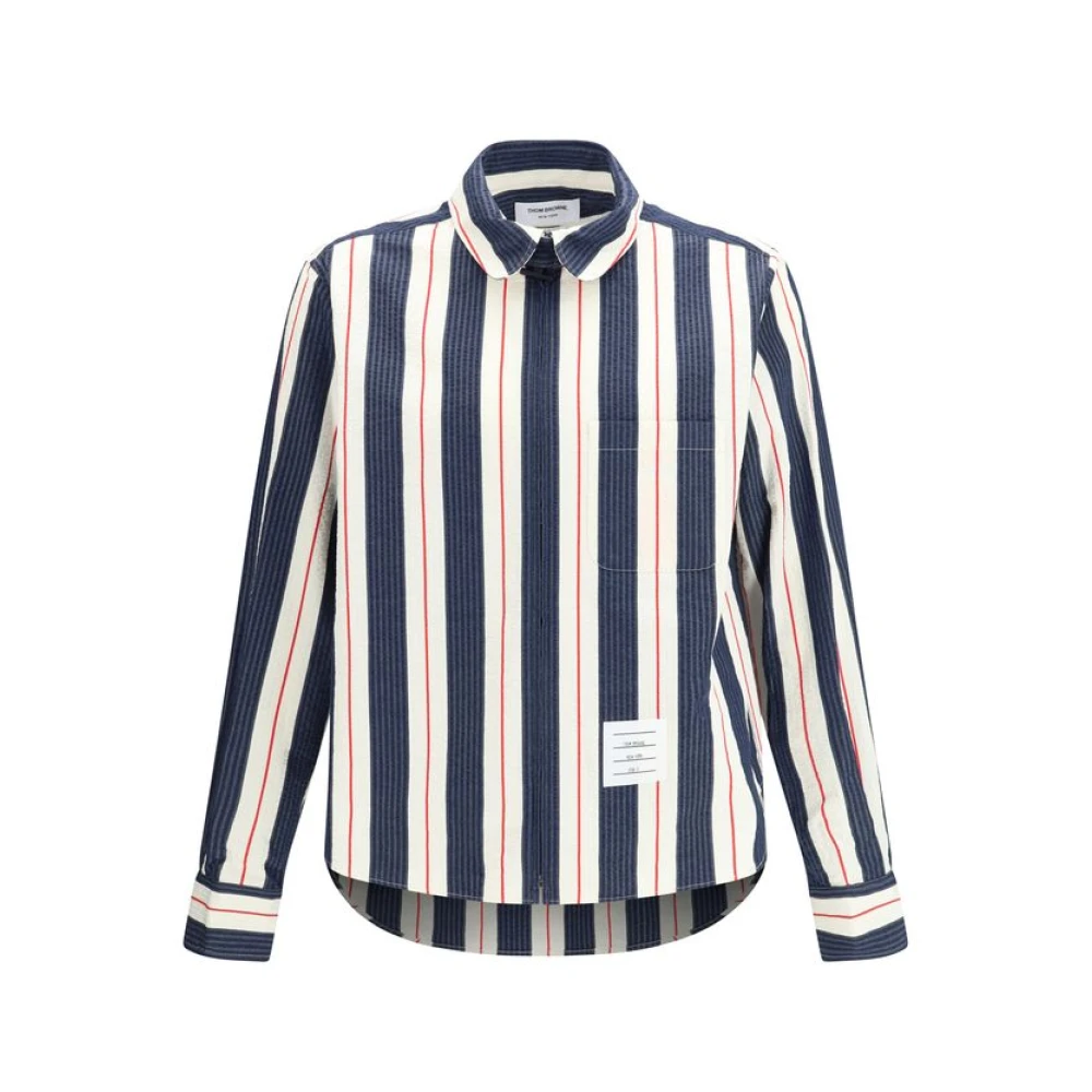 Thom Browne Men's Multicolor Striped Pattern Shirt - Casual Shirts - L - Shirts