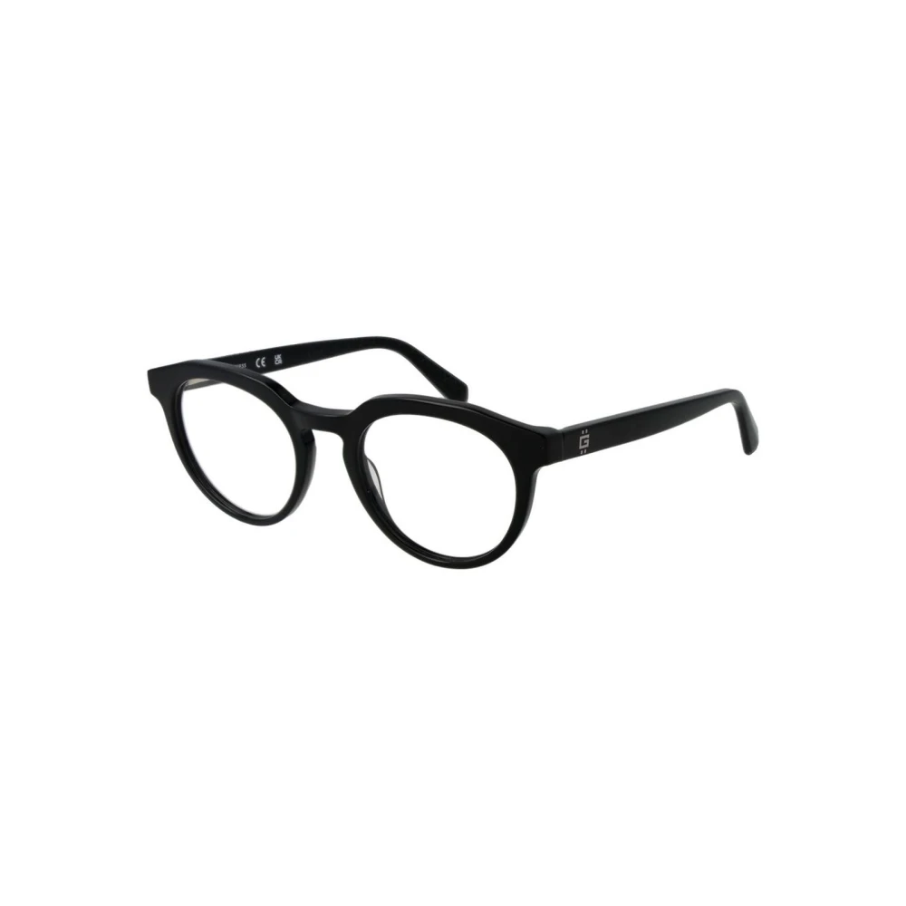 Guess Men's Black Round Optical Frames With Acetate