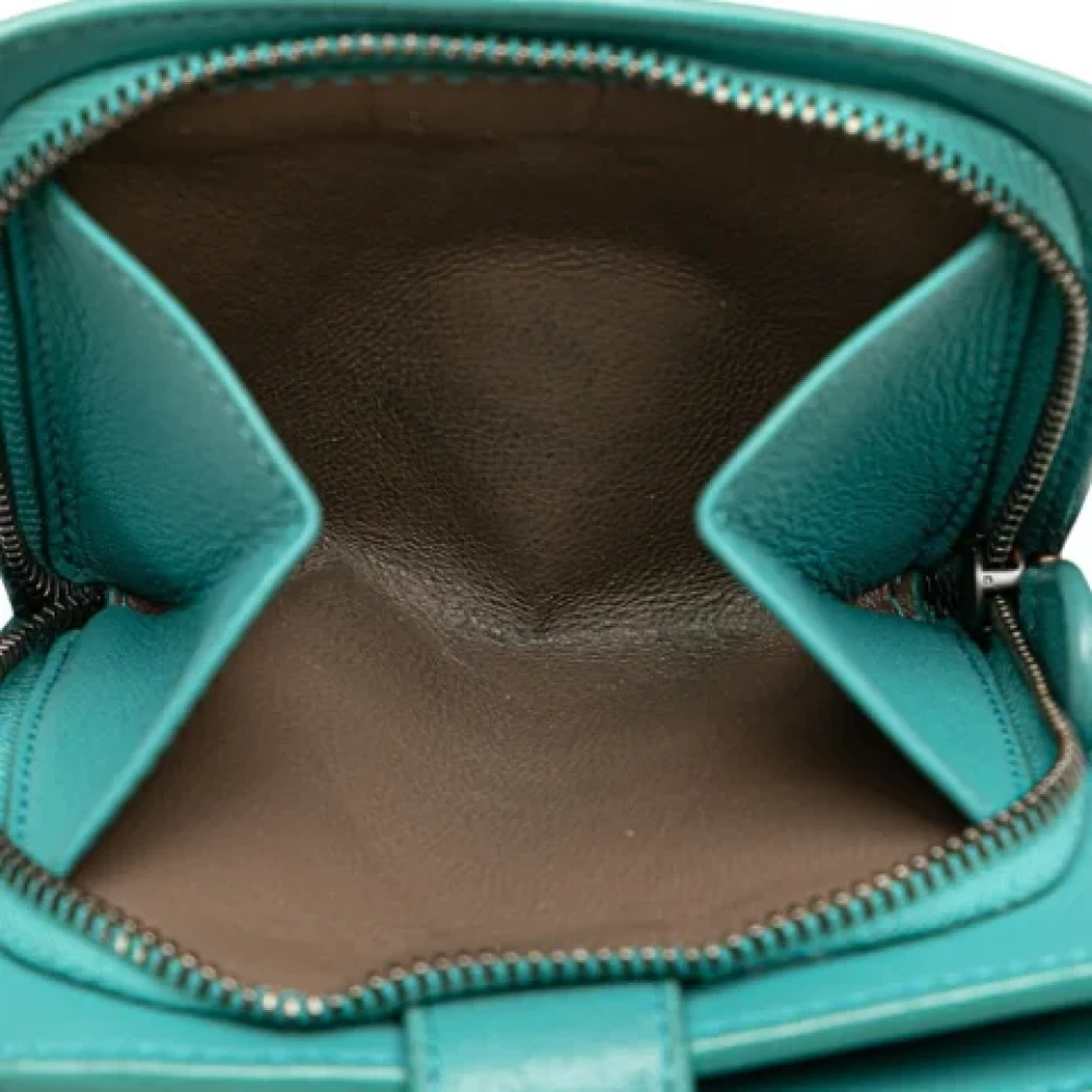 Bottega Veneta Vintage Pre-owned Leather wallets Blue Dames