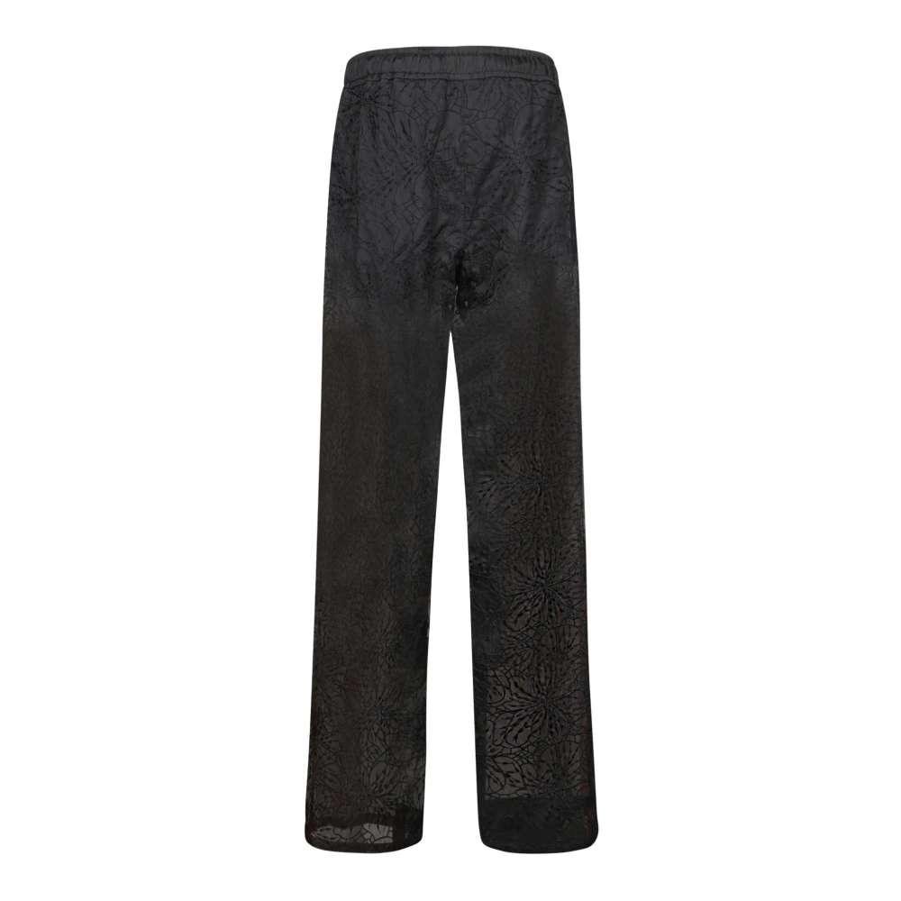 Genny Bloemen Organza Wijde Broek Black Dames