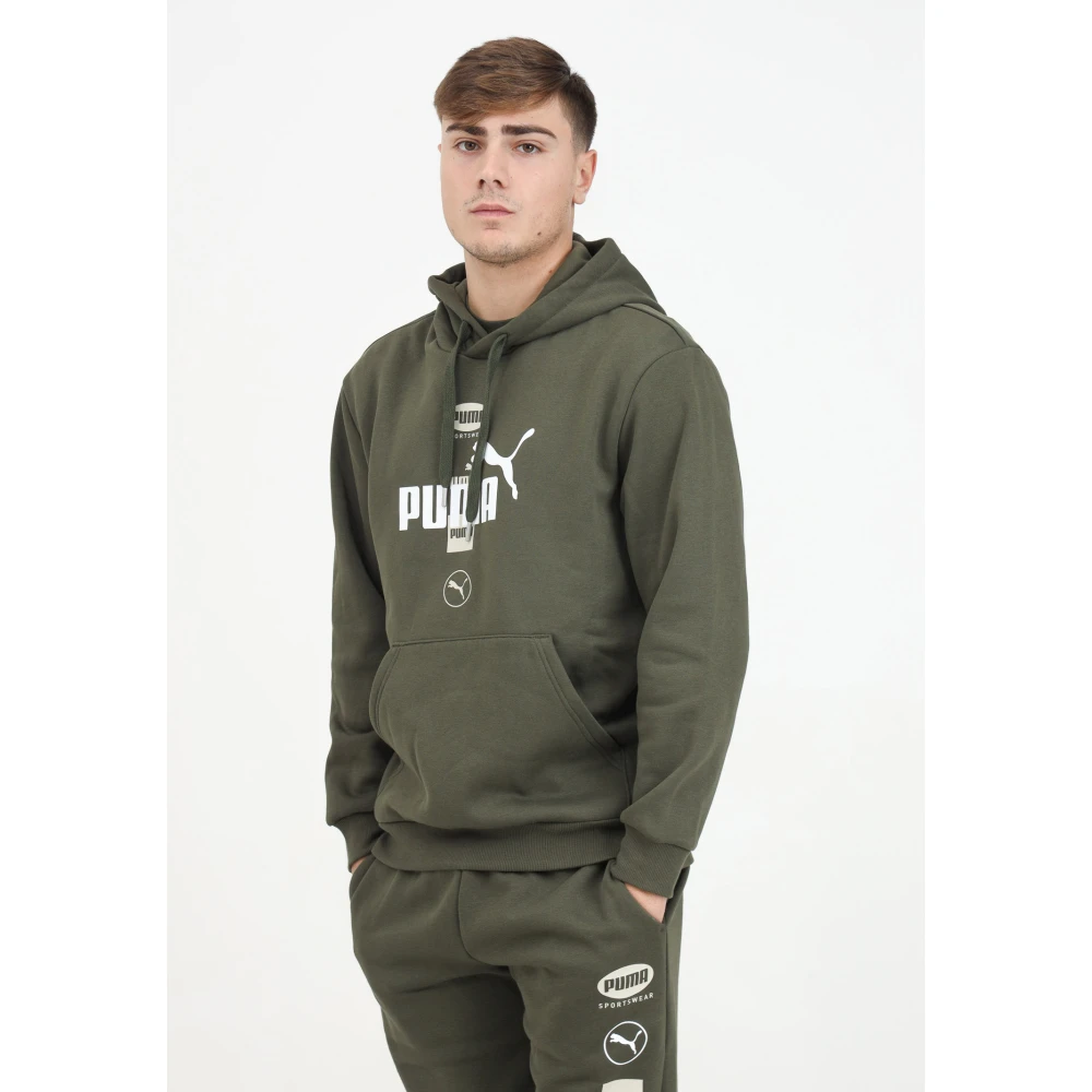 Puma Groene Hoodie Sweater Casual Sportieve Stijl Green Heren