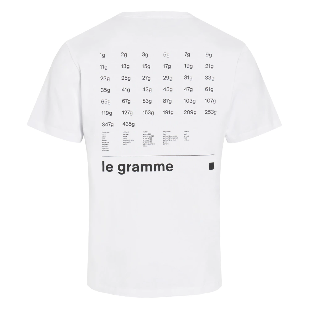 Le Gramme Witte T-shirt 240g Handgemaakt in Frankrijk White Heren