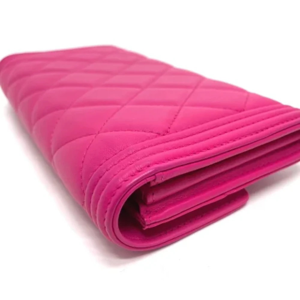 Chanel Vintage Pre-owned Leather wallets Pink Dames