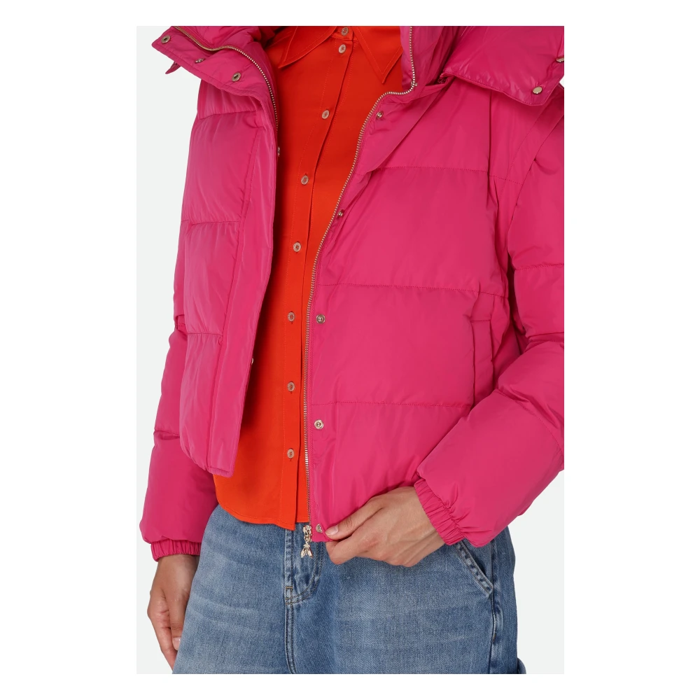 PATRIZIA PEPE Fuchsia Puffer Bomber Jas Purple Dames