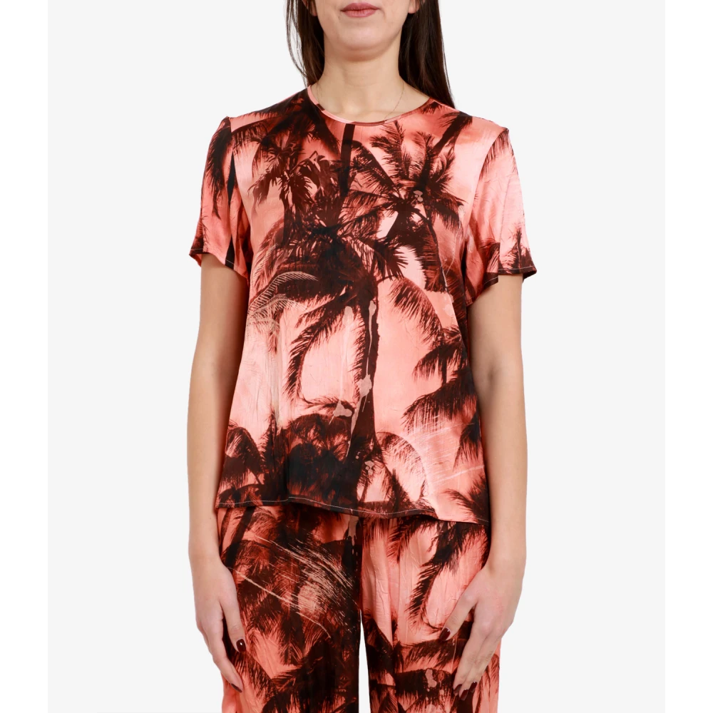 Erika Cavallini Roze Satijnen Jas Multicolor Dames
