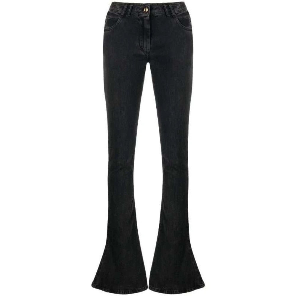Balmain Flared jeans met middelhoge taille Black Dames