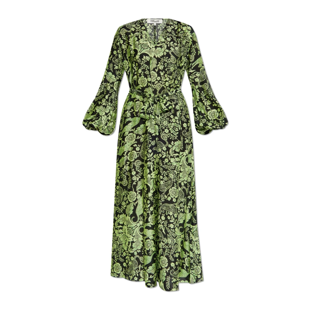 Diane Von Furstenberg Jurk met zijde-afwerking Green Dames