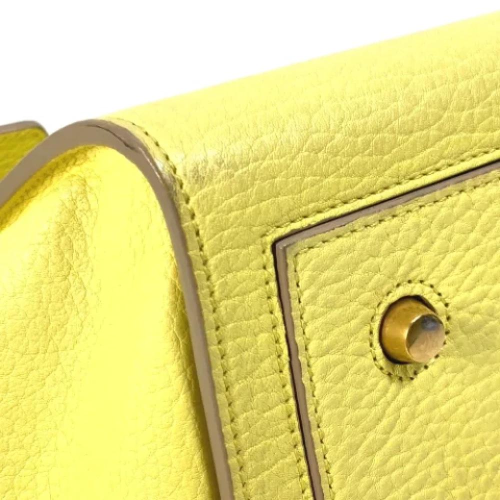 Celine Vintage Pre-owned Leather shoulder-bags Yellow Dames